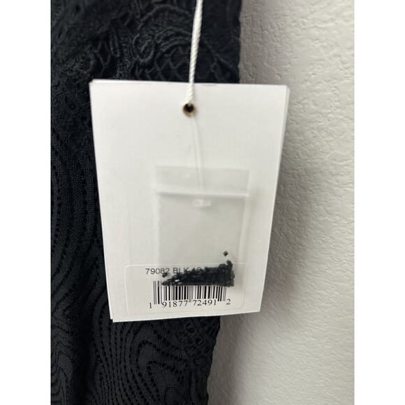 NWT Mac Duggal Black Lace Sleeveless V-Neck 79082 Dress Size 16 - Picture 8 of 14